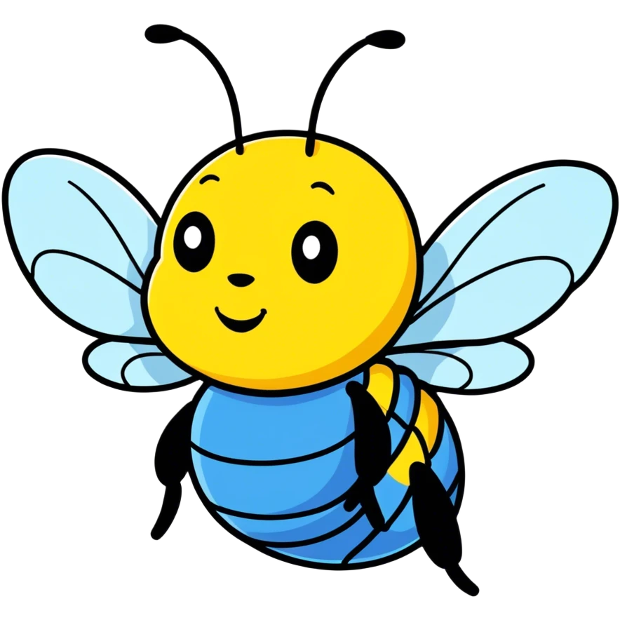 Bee that looks like a blueberry emoji