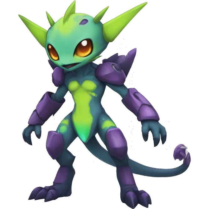 cute cool edgy colorful ethereal alien punk Digimon-Fakemon-animal full body emoji