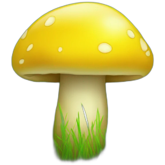 yellow mashroom in green grass emoji