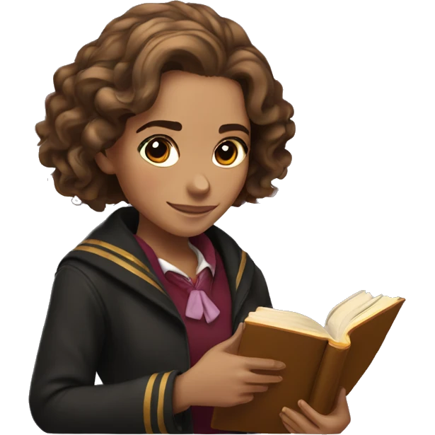 hermione granger with book emoji