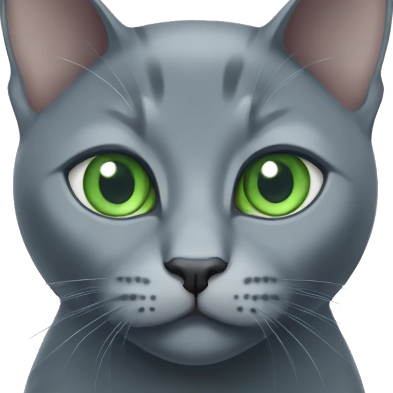 Russian blue cat with green eyes   emoji