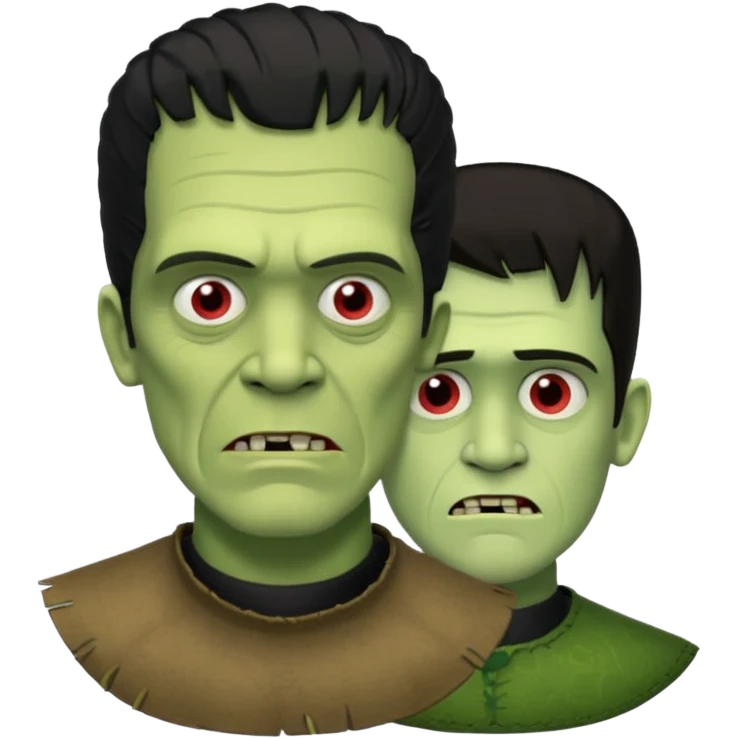 frankenstein's monster speaking with frankstein emoji