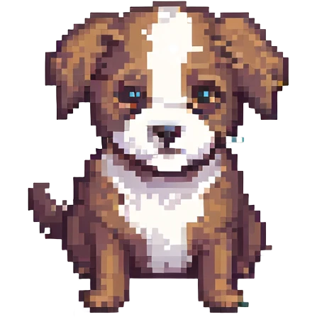 Toto the dog from Wizard of Oz, pixel art style emoji