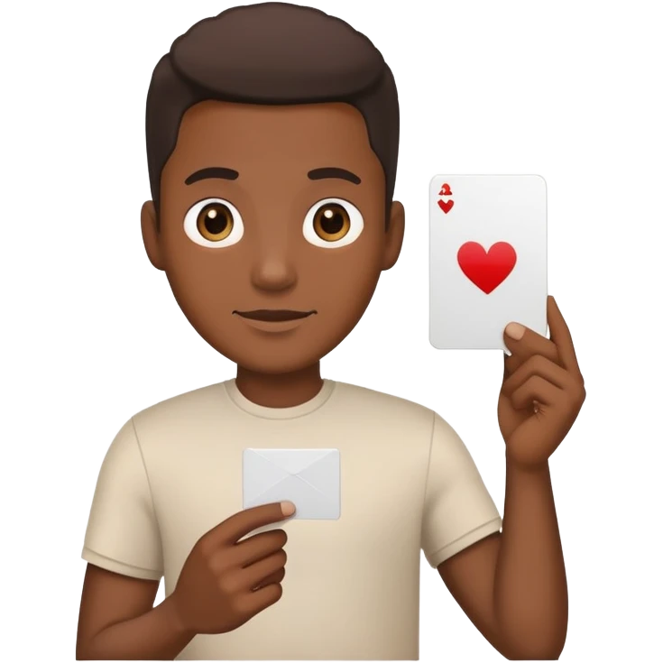 black man holding a card up in one hand emoji