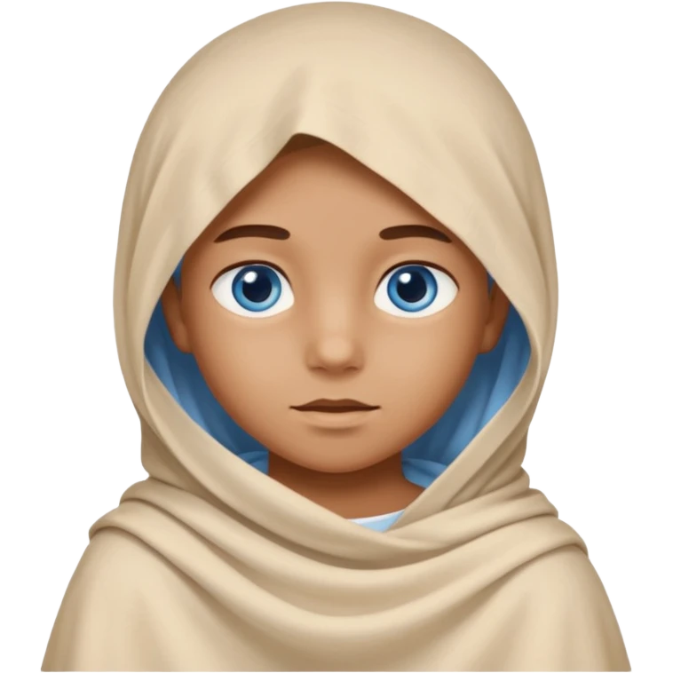 blue eyed desert child with creme cloth emoji