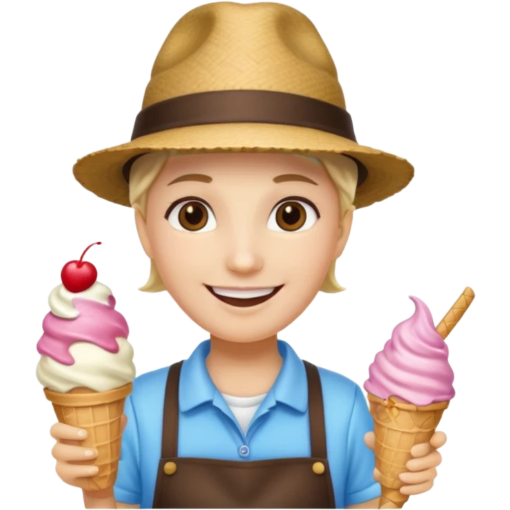  ice cream vendor with hat emoji