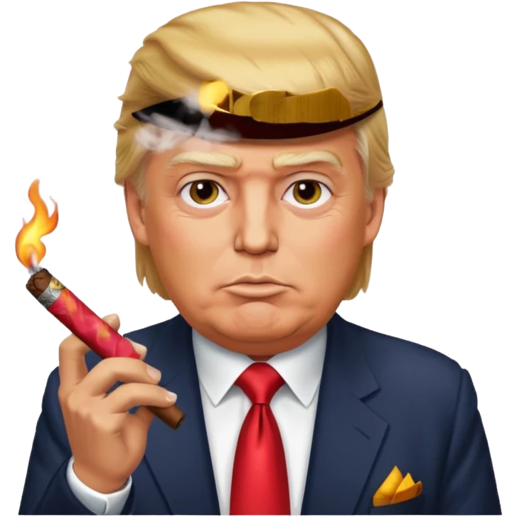 donald trump with a cigar emoji