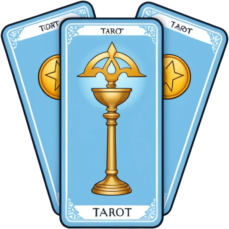 Tarot cards light blue emoji
