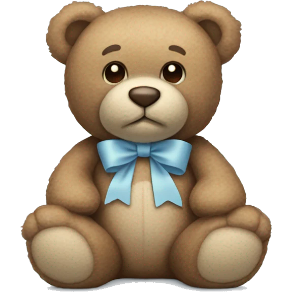 light blue teddy bear with brown bow emoji