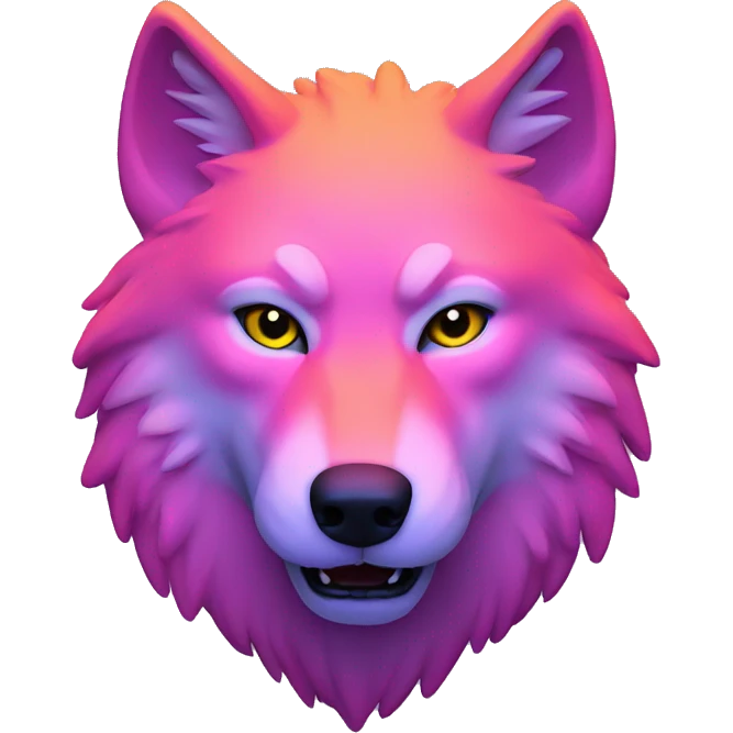 Wolf neon emoji