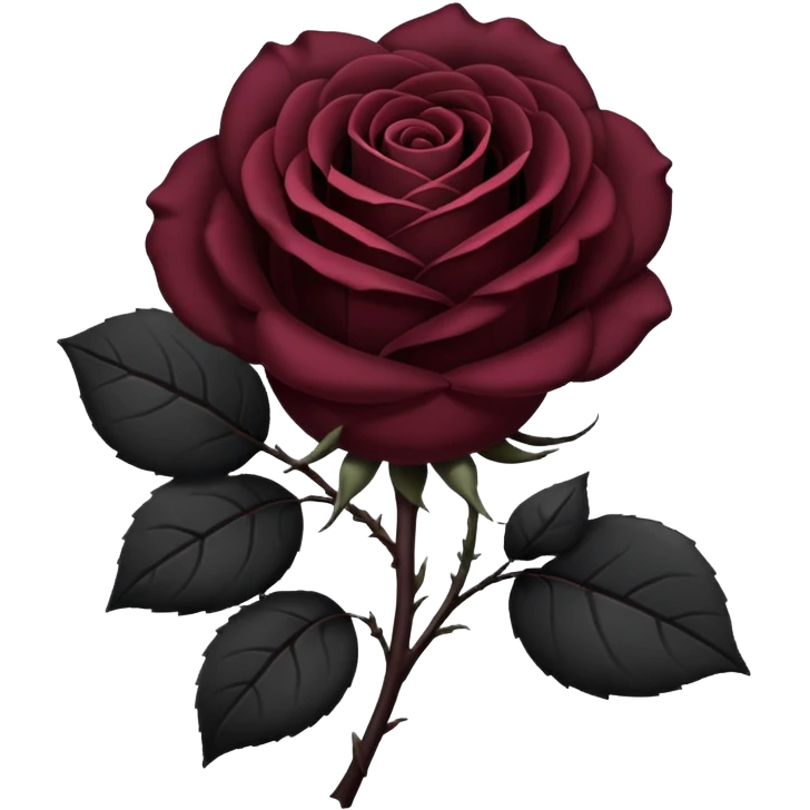 black rose, without green leaves, just flower emoji