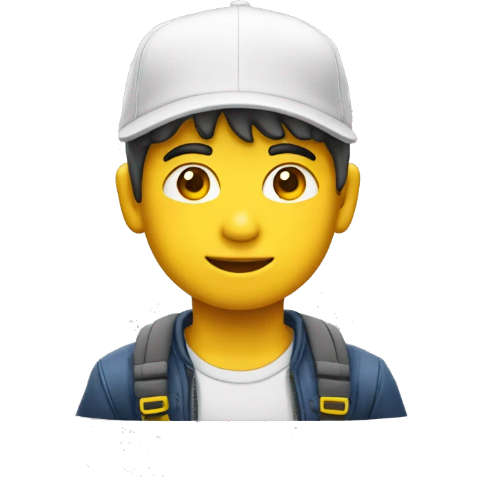 Niño blanco con gorra amarilla emoji