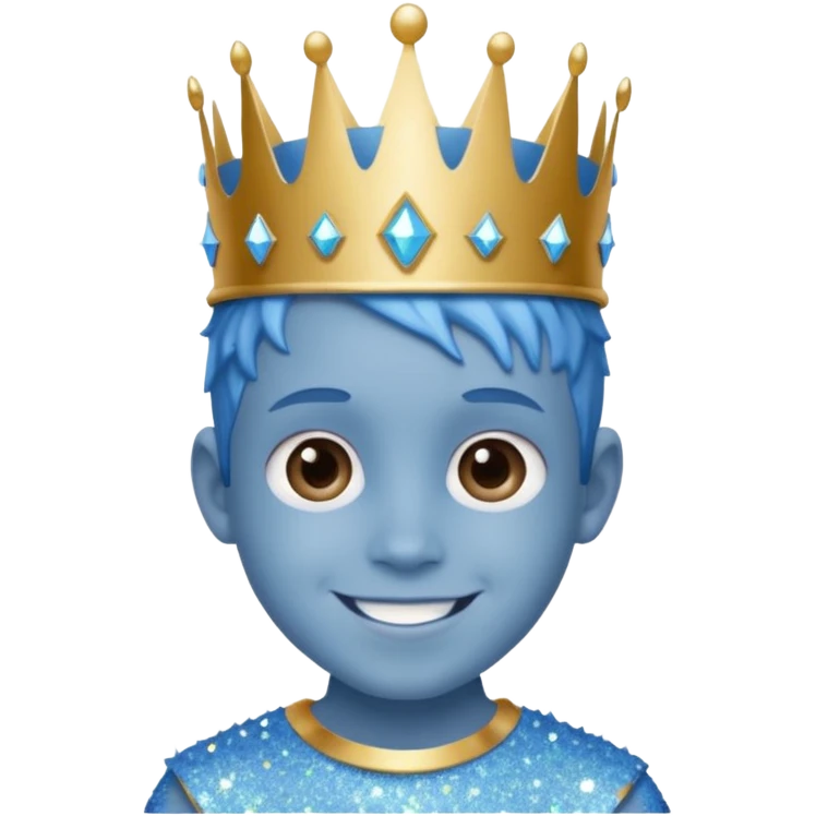blue Boy glitter crown smile emoji