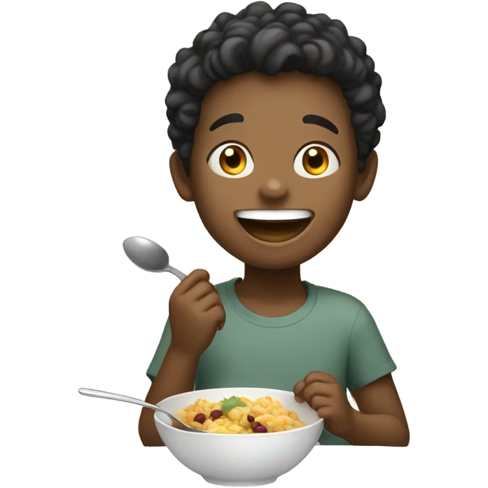 Boy eating food emoji