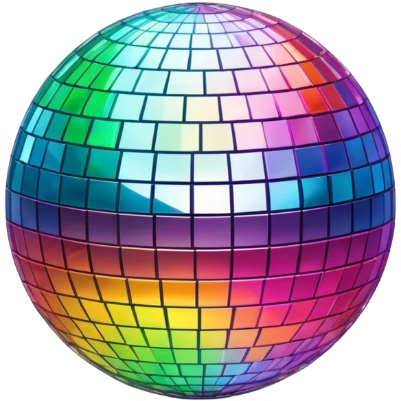 shiny disco ball with colorful reflections emoji