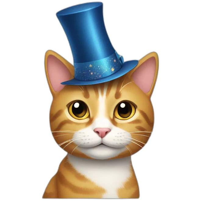 Cat with a New Year's hat emoji