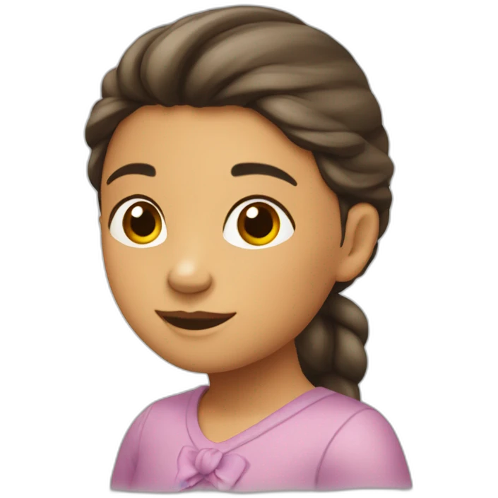Una niña de 7 años trigueña emoji