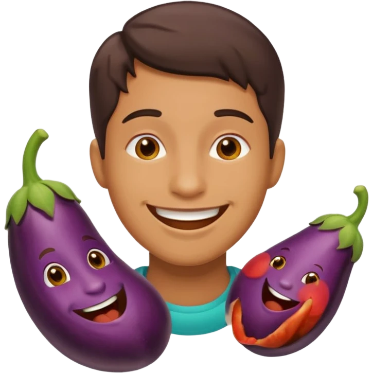 😍with 🍆in mouth emoji