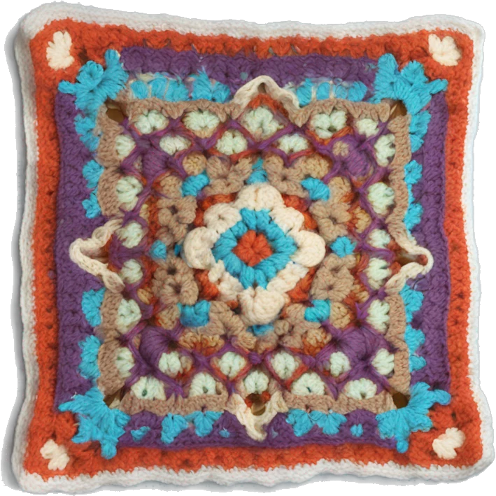 Crochet granny square blanket emoji