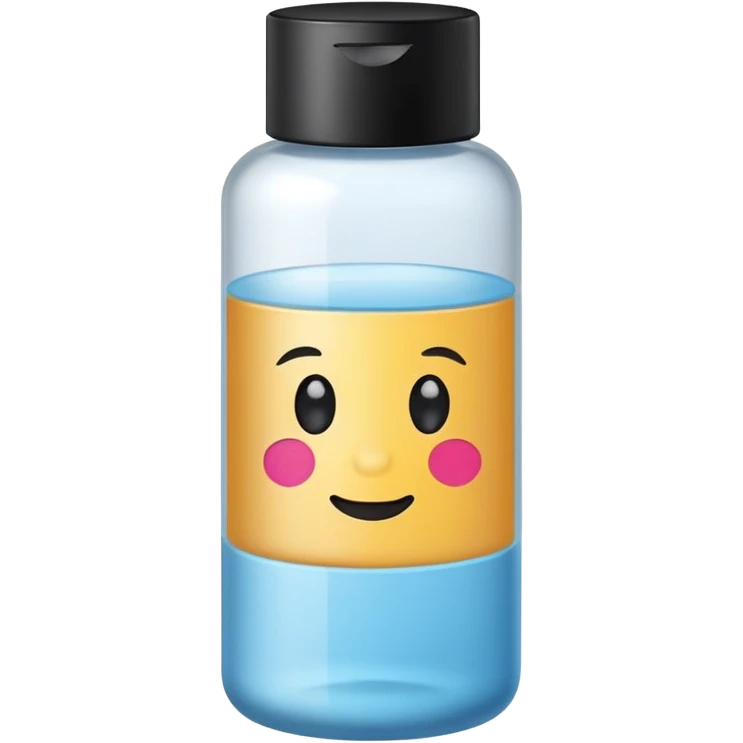 Make up remover bottle with a sticker  emoji