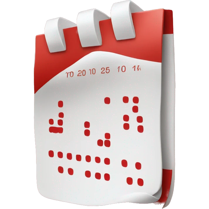 Red and white calendar icon emoji
