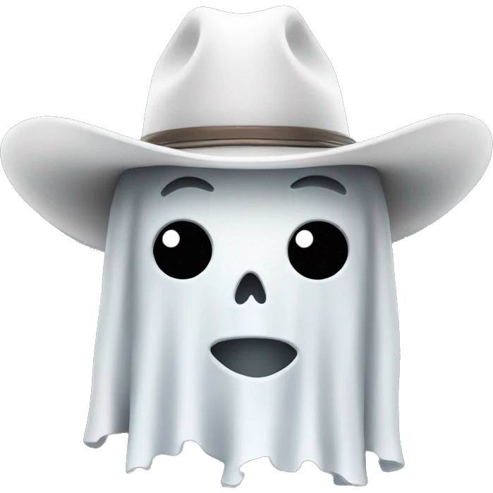Ghost wearing cowboy hat emoji