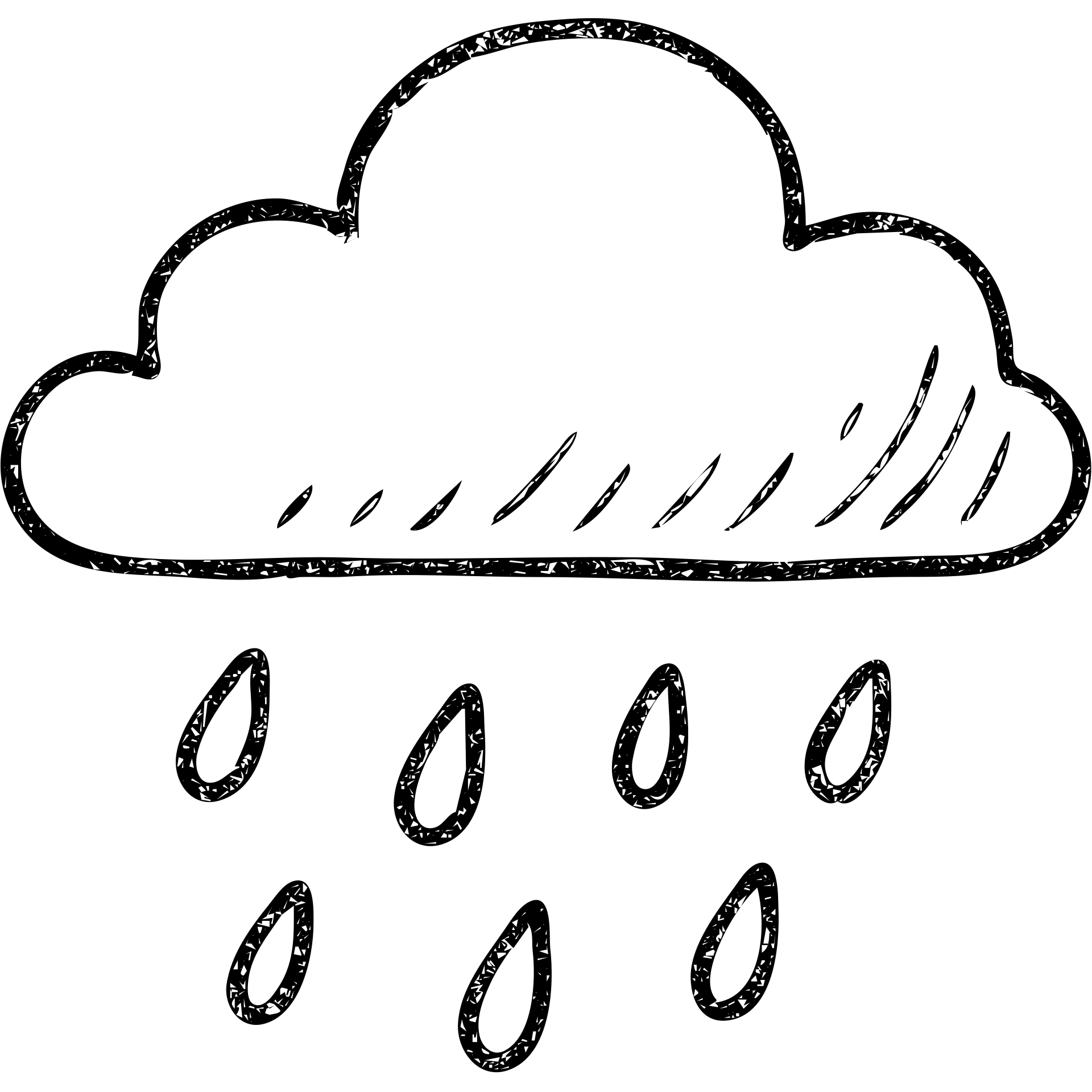 hand-drawn outlined rain icon, sketchy look emoji