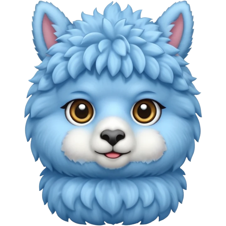 Blue cute alpaca emoji