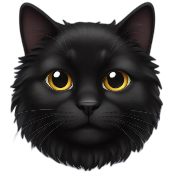 Fluffy black cat emoji