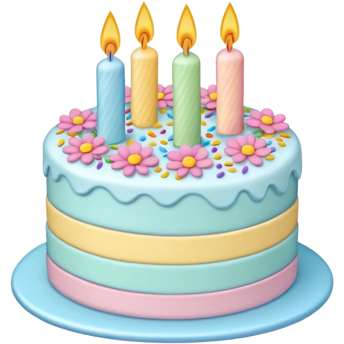 1 layer pastel birthday cake emoji