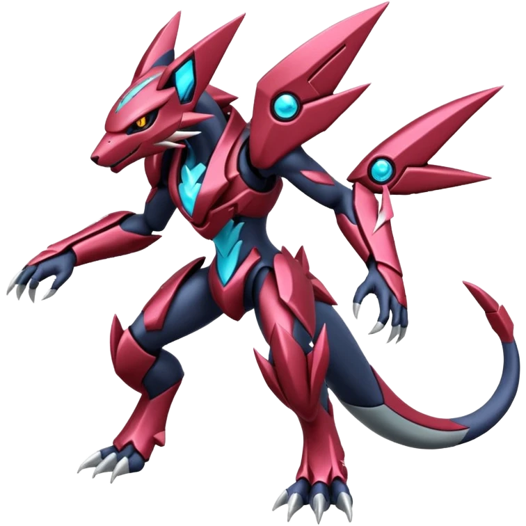 Shiny Futuristic Modern Genesect-Zeraora-Palkia-Zoroark-fusion emoji