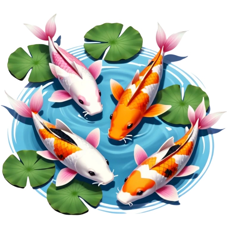 romantic koi and lotus pond emoji