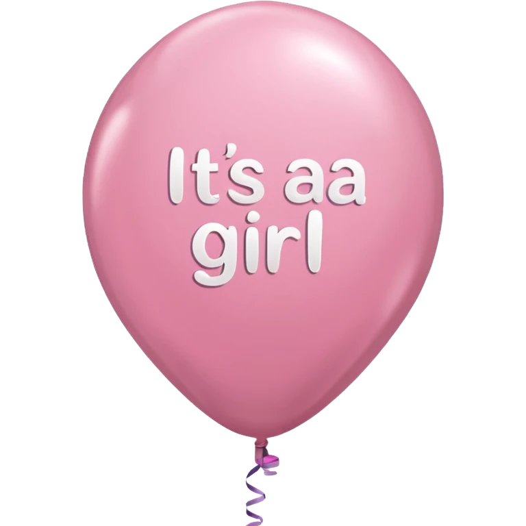 A light pink balloon with a text "it's a girl" on it emoji