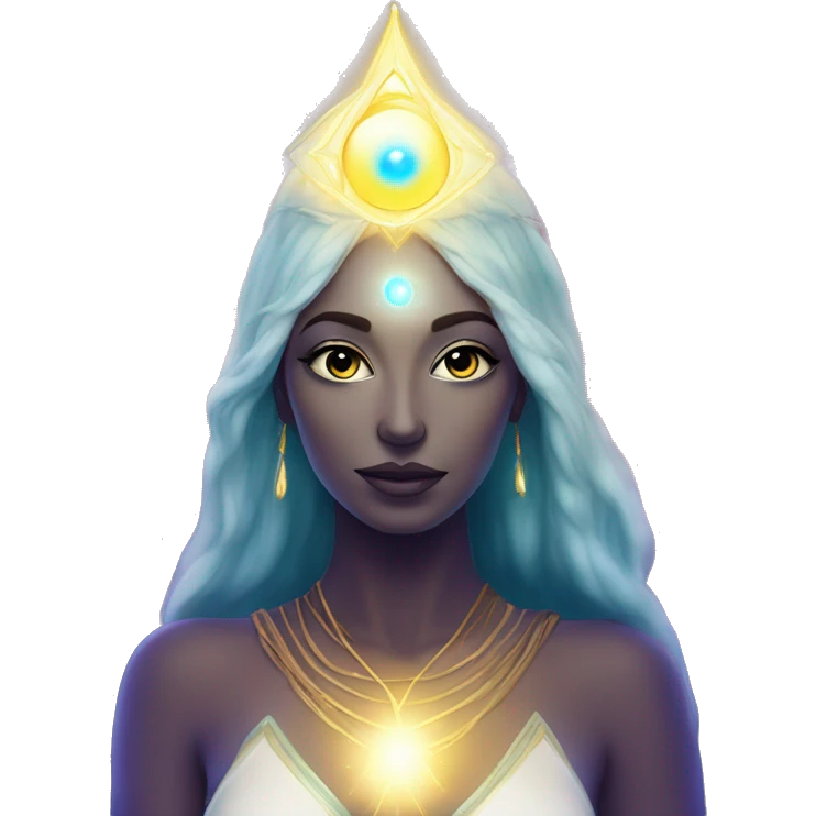 Pleiadian radiant glowing diva woman female third eye emoji