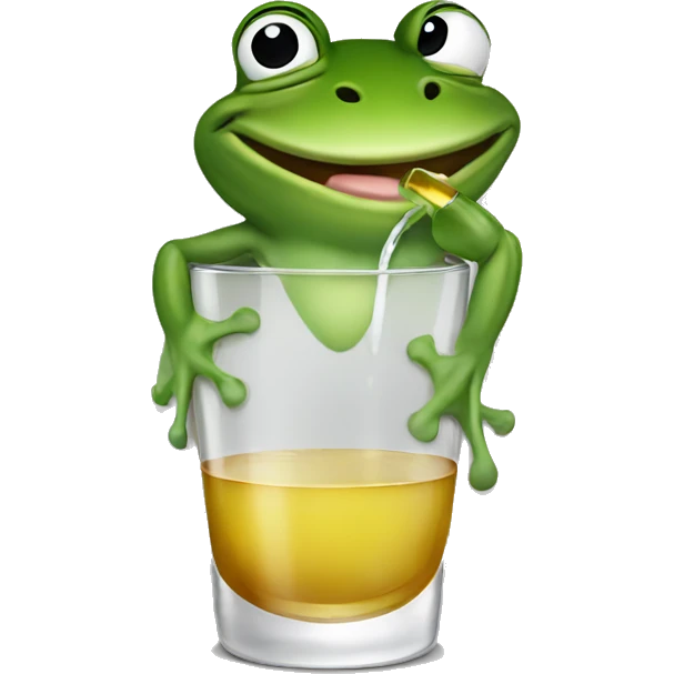 Frog drinking vodka  emoji