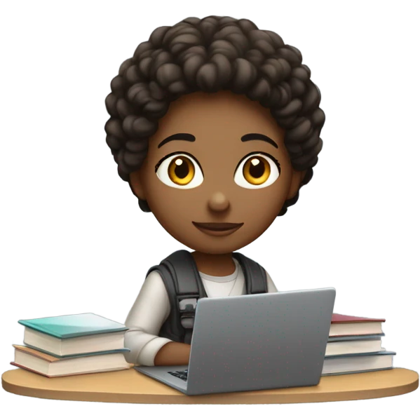 Computer science university, student woman, lighter skin   emoji