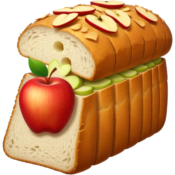 whole bread with small apple slices inside  emoji