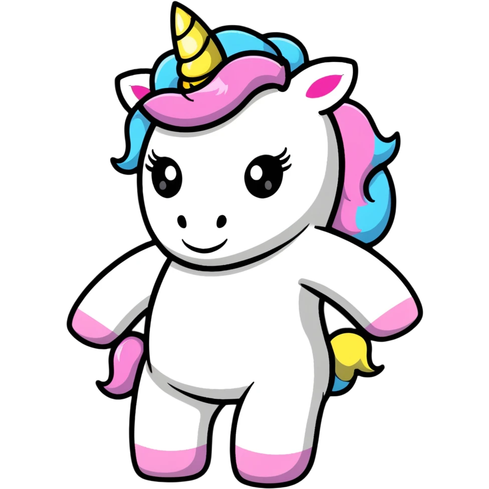 buff unicorn with a wig emoji