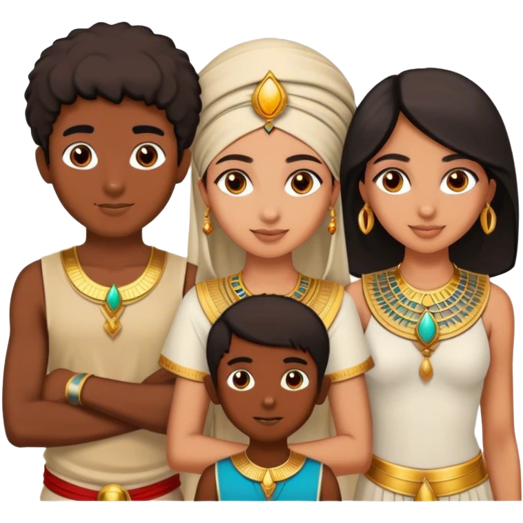 5 bestfriends, 1 indian girl, 1 Egyptian boy, persian girl 1 moroccan boy 1 black boy emoji