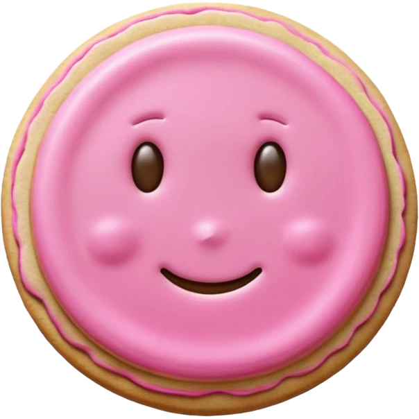 Pink sugar cookie without sprinkles emoji