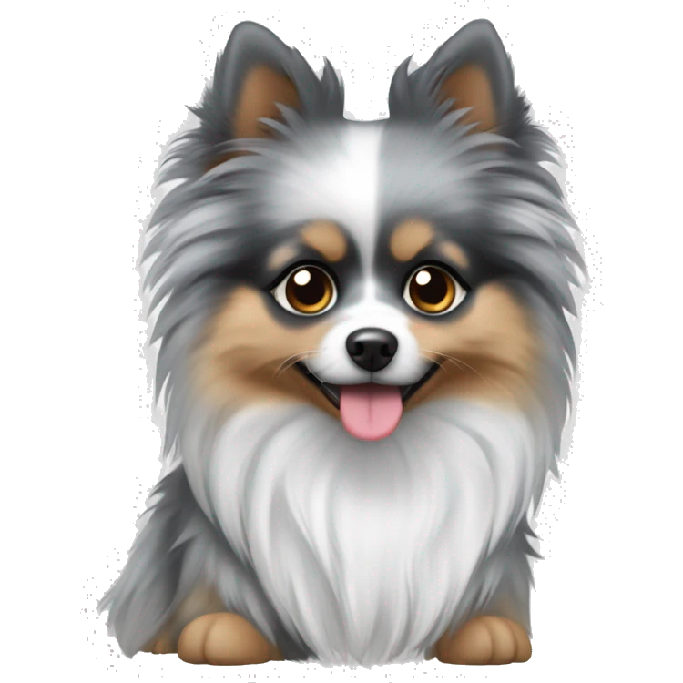 Blue merle Pomeranian with no white spots emoji