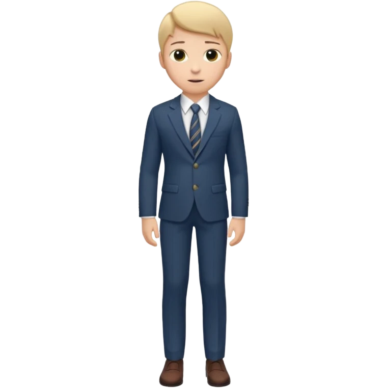 Young man, tailored trousers, a crisp button-down shirt, a blazer, and tie

 emoji