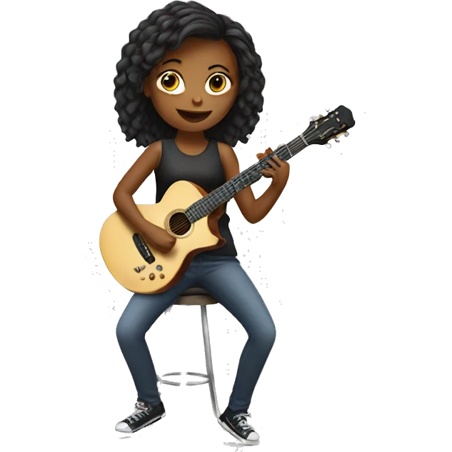 Girl playing a guitar emoji