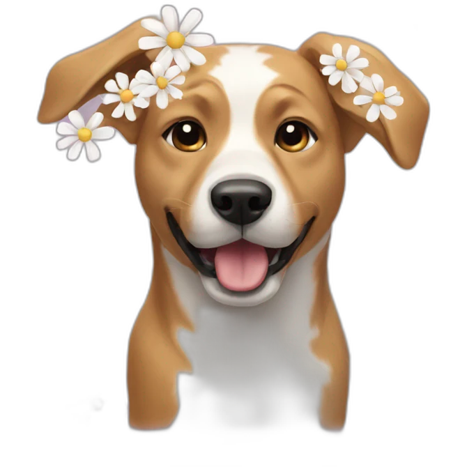 Dog with flowers emoji