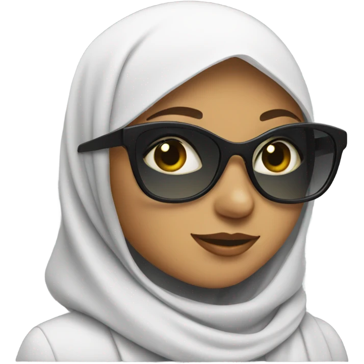 Girl in hijab and sunglasses  emoji