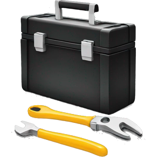 black toolbox with tools emoji