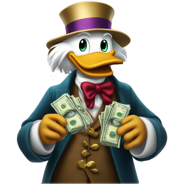 Scrooge McDuck counting money emoji