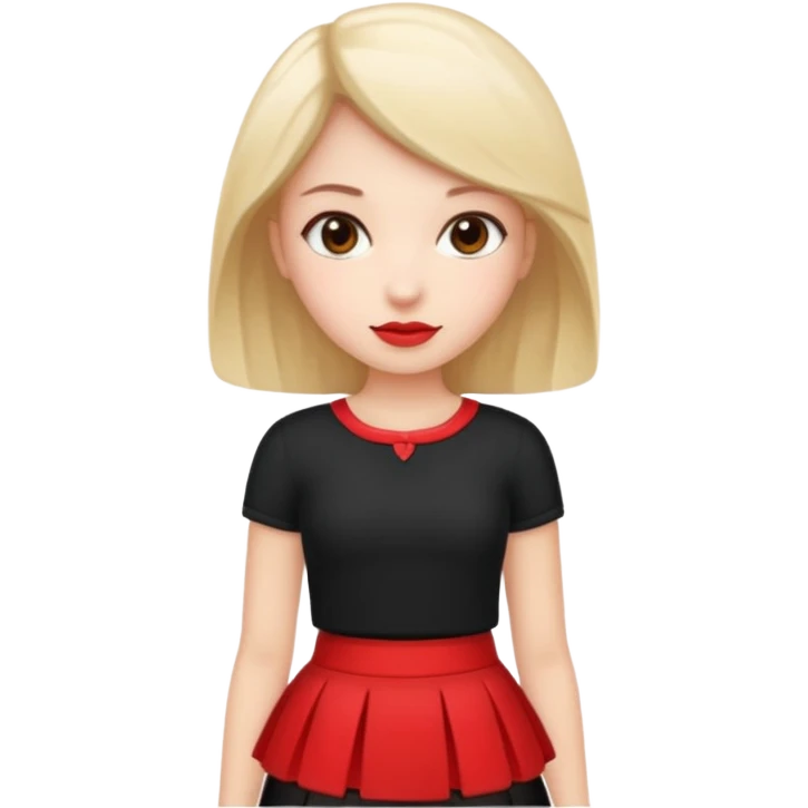 mini black red  skirt emoji