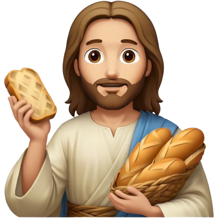 Jesus giving out bread emoji