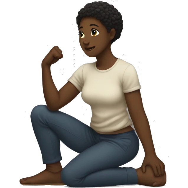 kneeling with fist up to support black excellence emoji